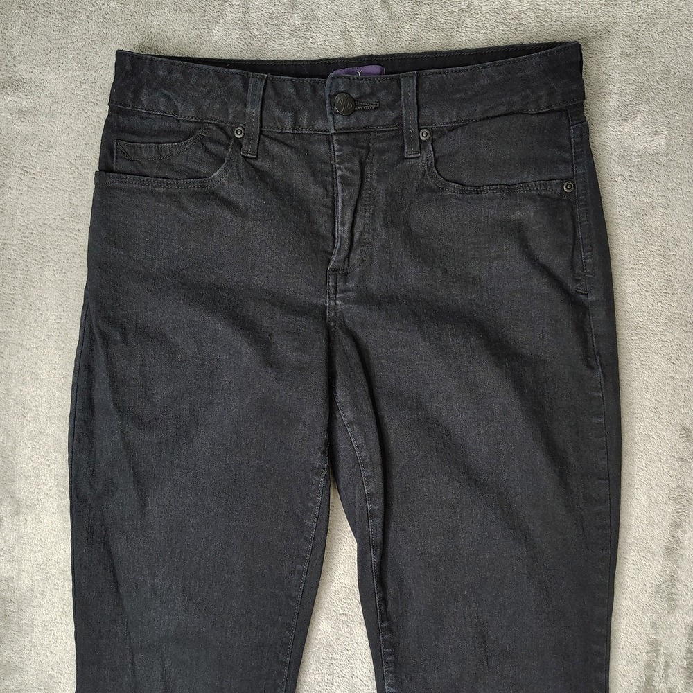 NYDJ Jeans Womens 2 Black Mini Boot Cut Low Rise Stretch Dark Wash Denim - Picture 4 of 16